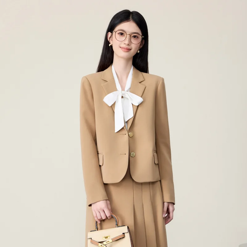 Formal women's suit for college students' teacher interview, stylish small-sized commuter blazer, professional skirt suit