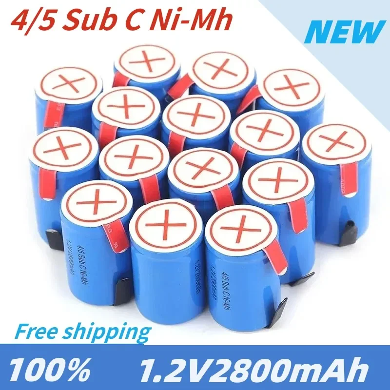 

2024 New High Quality 4/5SC SC Sub C Li Po Lithium Battery 1.2V 2800Mah Rechargeable NiMH Battery with Solder Rod