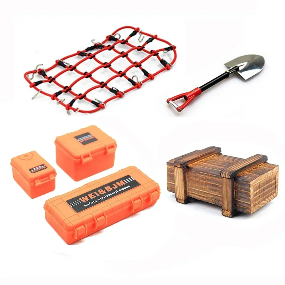 Universale 6 Pz/set Decorazione Simulata Valigia Bagagli Net Pala per TRX4 Defender SCX10 90046 90047 RC Accessori Auto