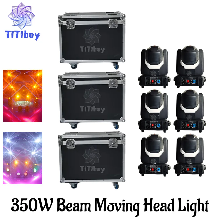 No Tax 6Pcs 350W LED Wash Zoom Moving Head Light 19x15W RGBW Beam Lighting DMX  With 3Pcs Flycases For DJ Disco Party Bar Club