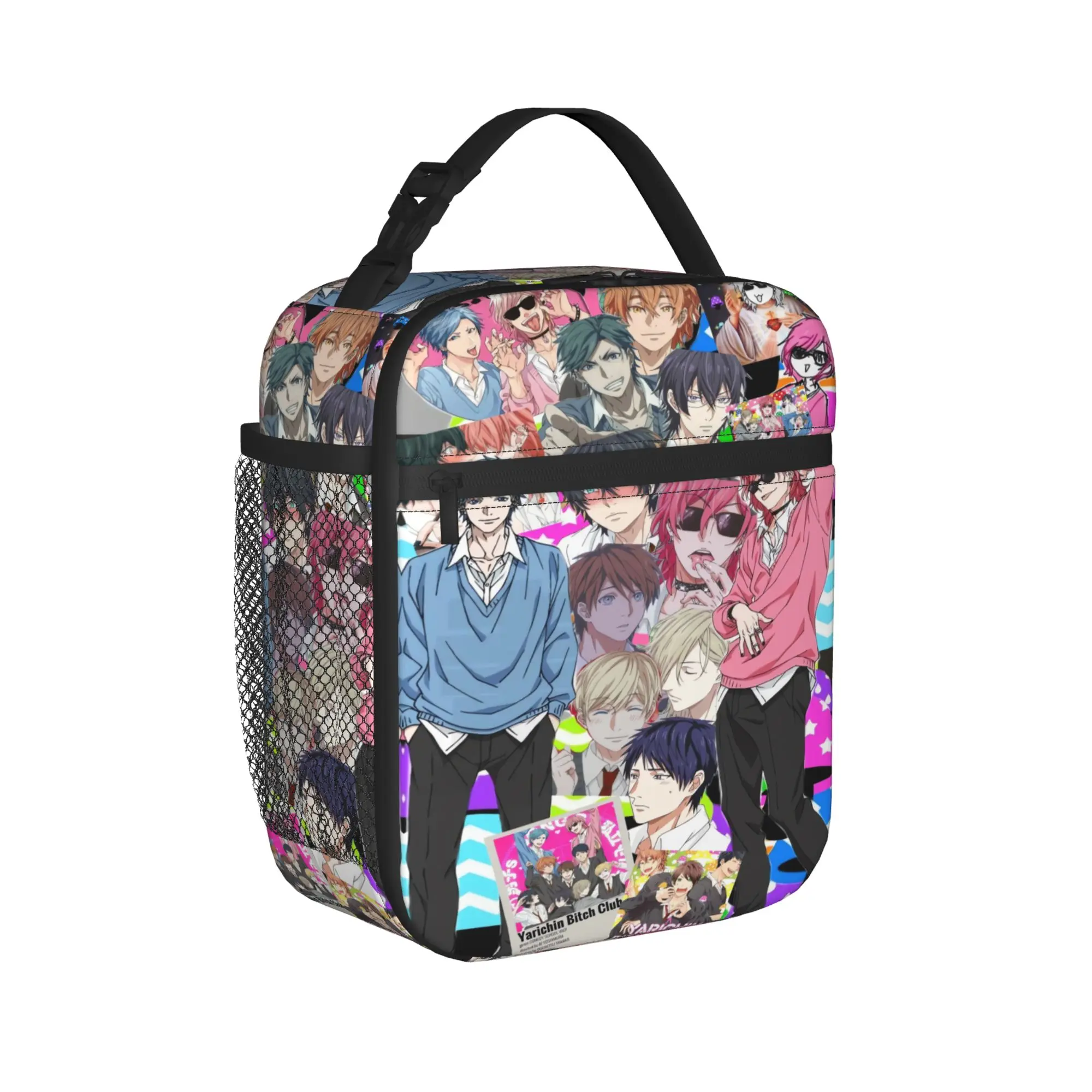 Yarichin B Club Yuri Lunch Bag  Outdoor Picnic Lunch Box For Women Funny Print Tote Food Bags Oxford Convenient Cooler Bag