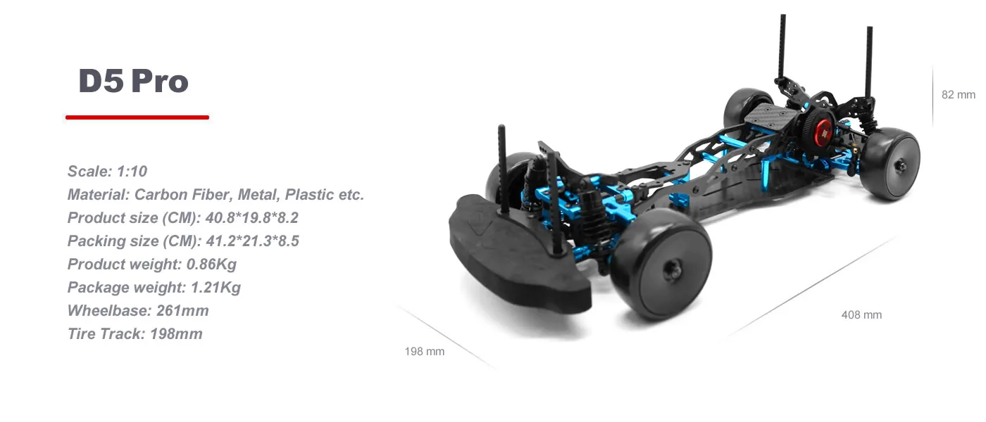 K Telaio in Metallo, Fibra di Carbonio e Plastica AXSPEED, Cerchioni e Ammortizzatori per Auto RC Drift Sakura D5 MR 1/10, Parti per Modelli di Camion  26
