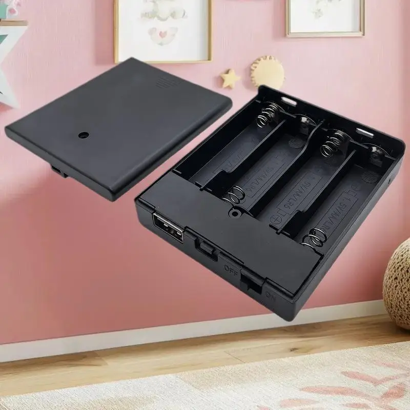 1 Pc 4 Slots Battery Holder No.5 Battery Holder AA Battery Case With Switch With USB Socket AA Battery Box