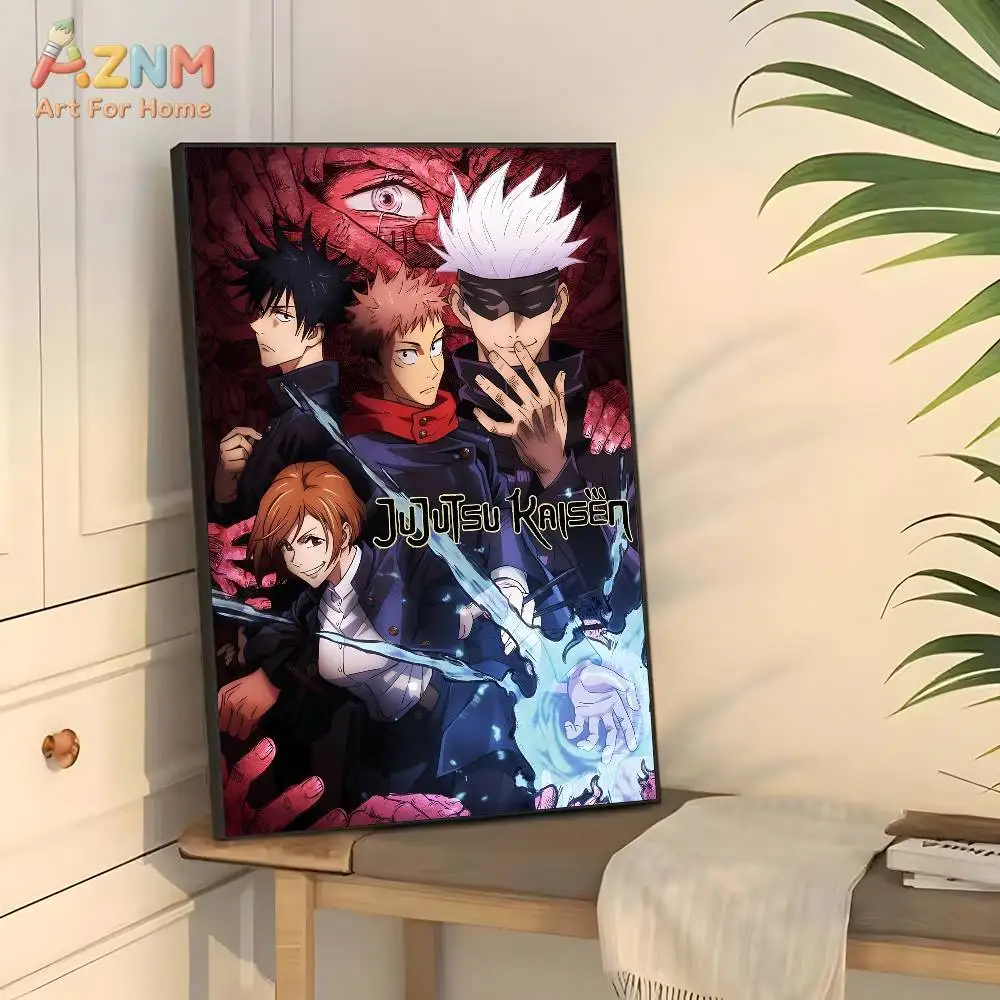 AZNM Jujutsu Kaisen Anime Canvas Poster Yuji Itadori Satoru Gojo Ryomen Sukuna Wall Art Print Home Decor Painting Gift