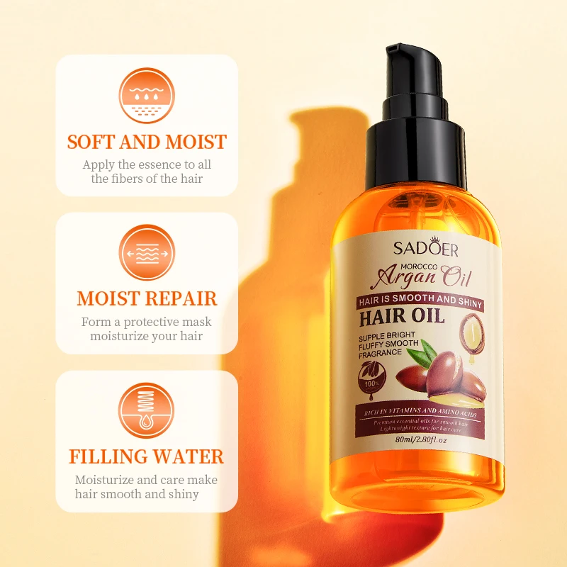

SADOER Moroccan Nut Hair Oil For Stronger Healthier Hair Deep Conditioning Treatment Hair Care Product Natural Hair Treatme Z7B1