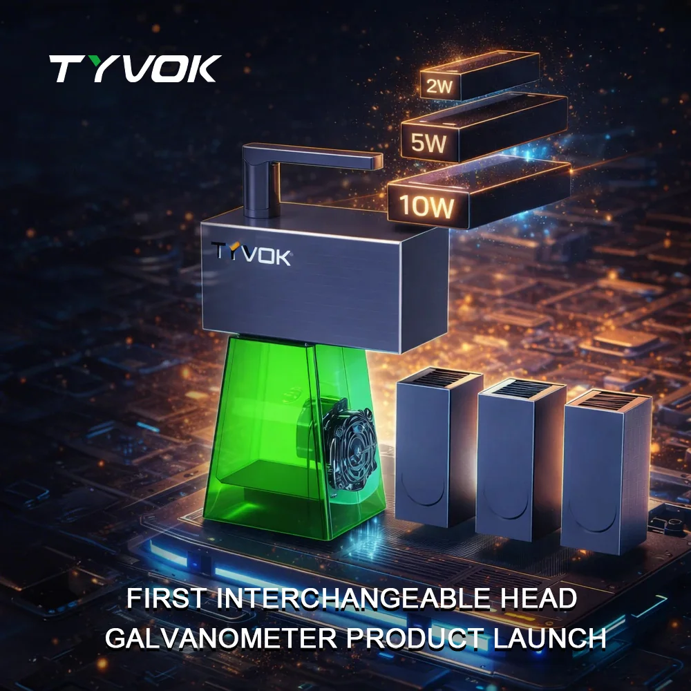 Tyvok P2 10W Laser Engraver Galvanometer High-Speed Power Mini 2W Laser Engraver Interchangeable Laser Heads For Leather Wood