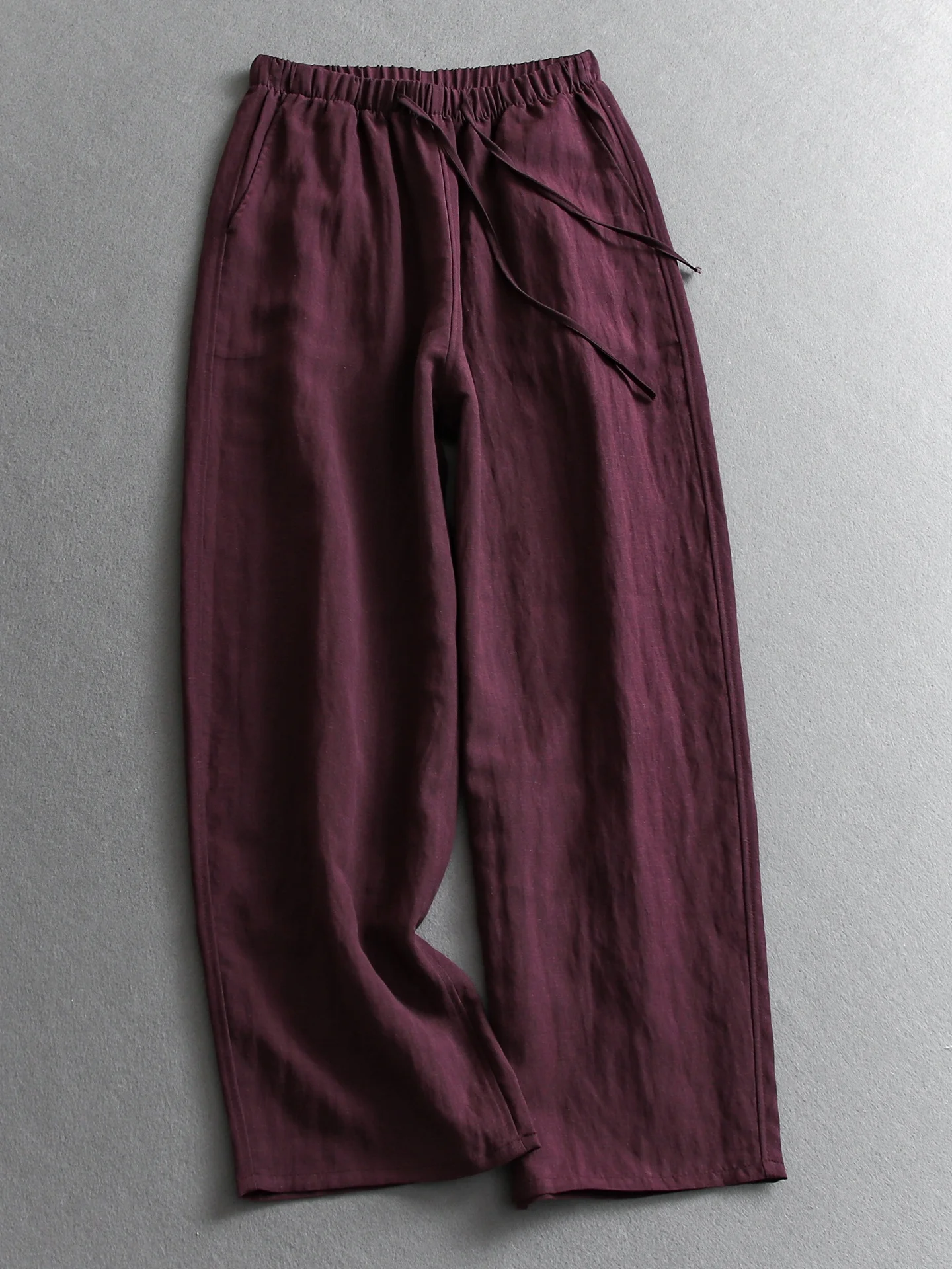 Linen Blend Wide Leg Casual Pants Women's High Waist Breathable Thin Anti-Wrinkle Sunscreen Mosquito Repellent Loose Fit