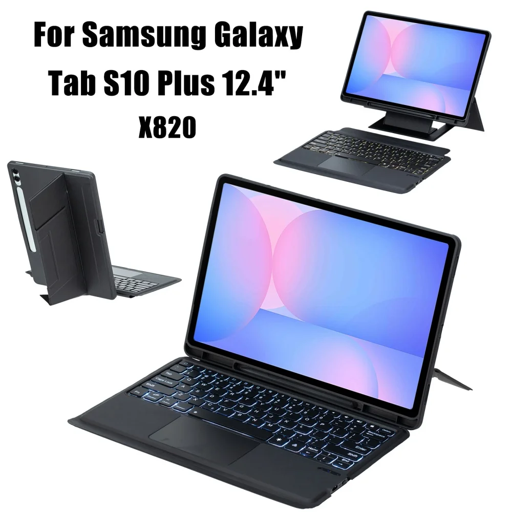 

Волшебная съемная клавиатура-трекпад для Sasmsung Galaxy Tab S10 Plus 12,4 дюйма X820 мультисенсорный чехол-трекпад с держателем для карандашей