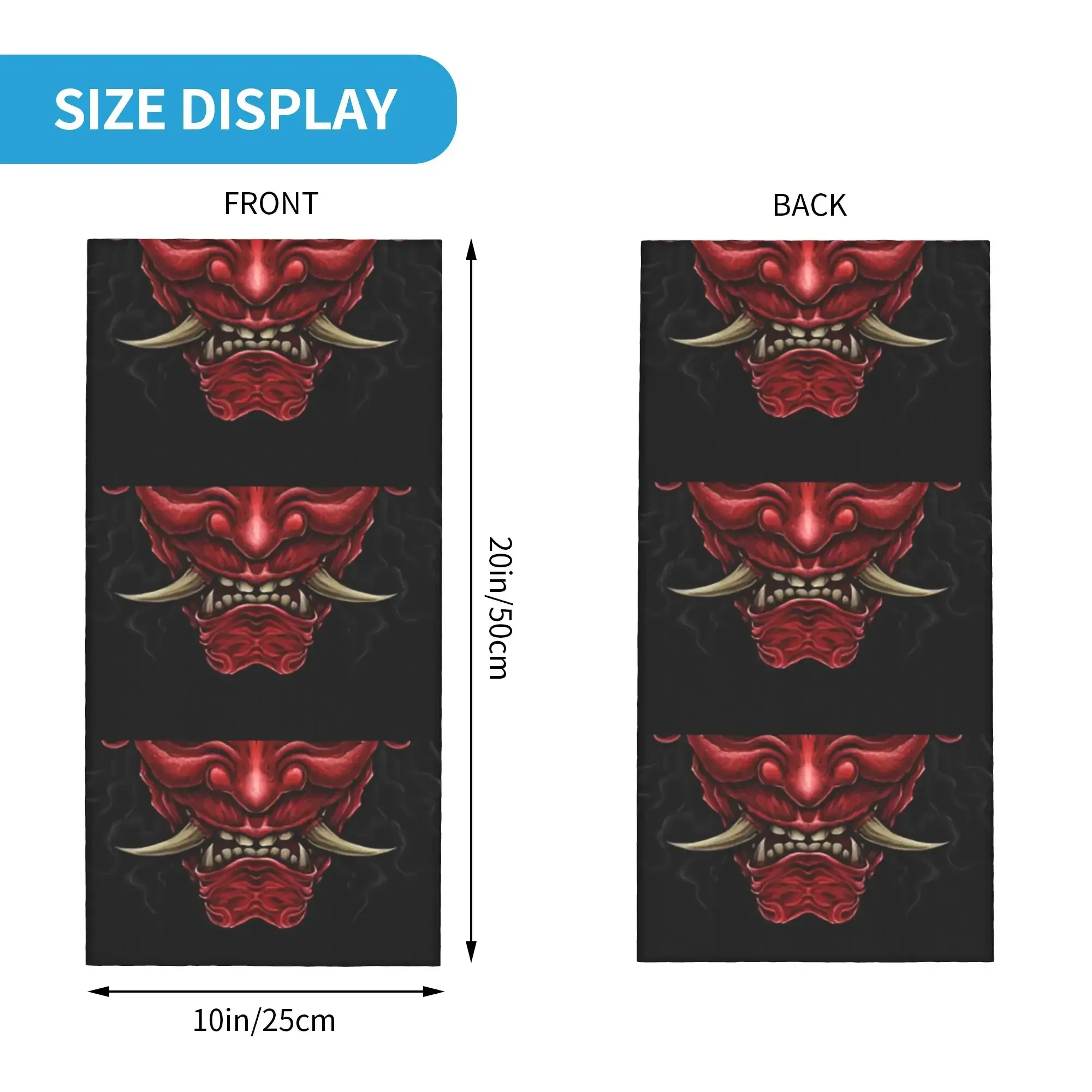Custom Custom Samurai Oni Demon Neck Gaiter Women Men UV Protection Winter Japanese Vaporwave Ronin Bandana Scarf