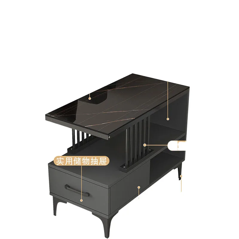 

Sofa side cabinet table coffee table small, simple light luxury shelf against the wall