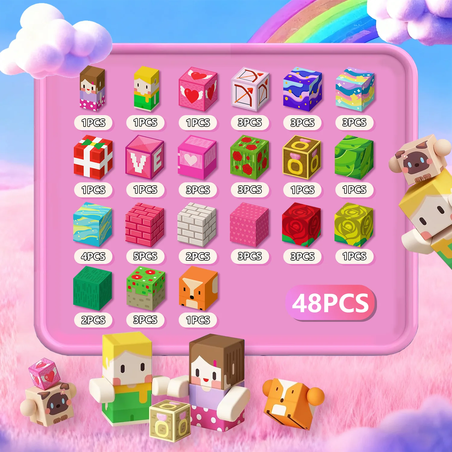 Magnetische bouwstenen Mijnwereld Magnetische bouwsteen Kubus STEM Educatief Zintuiglijk Speelgoed Set Cadeau voor Jongen Meisje Kinderen