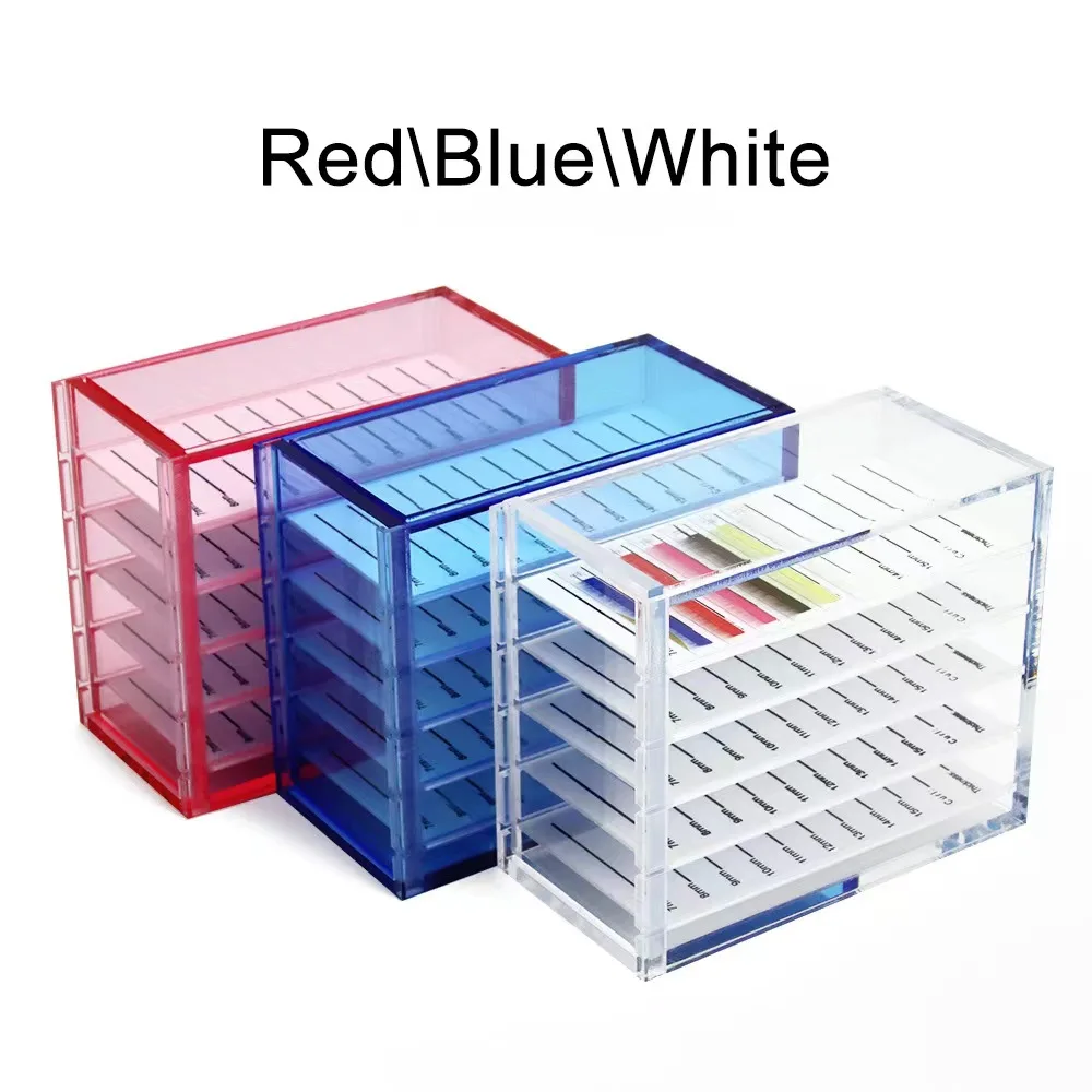 NATUHANA False Eyelash Extension Display Stand Acrylic 5 Layers Pallet Lash Display Holder Eyelashes Storage Box