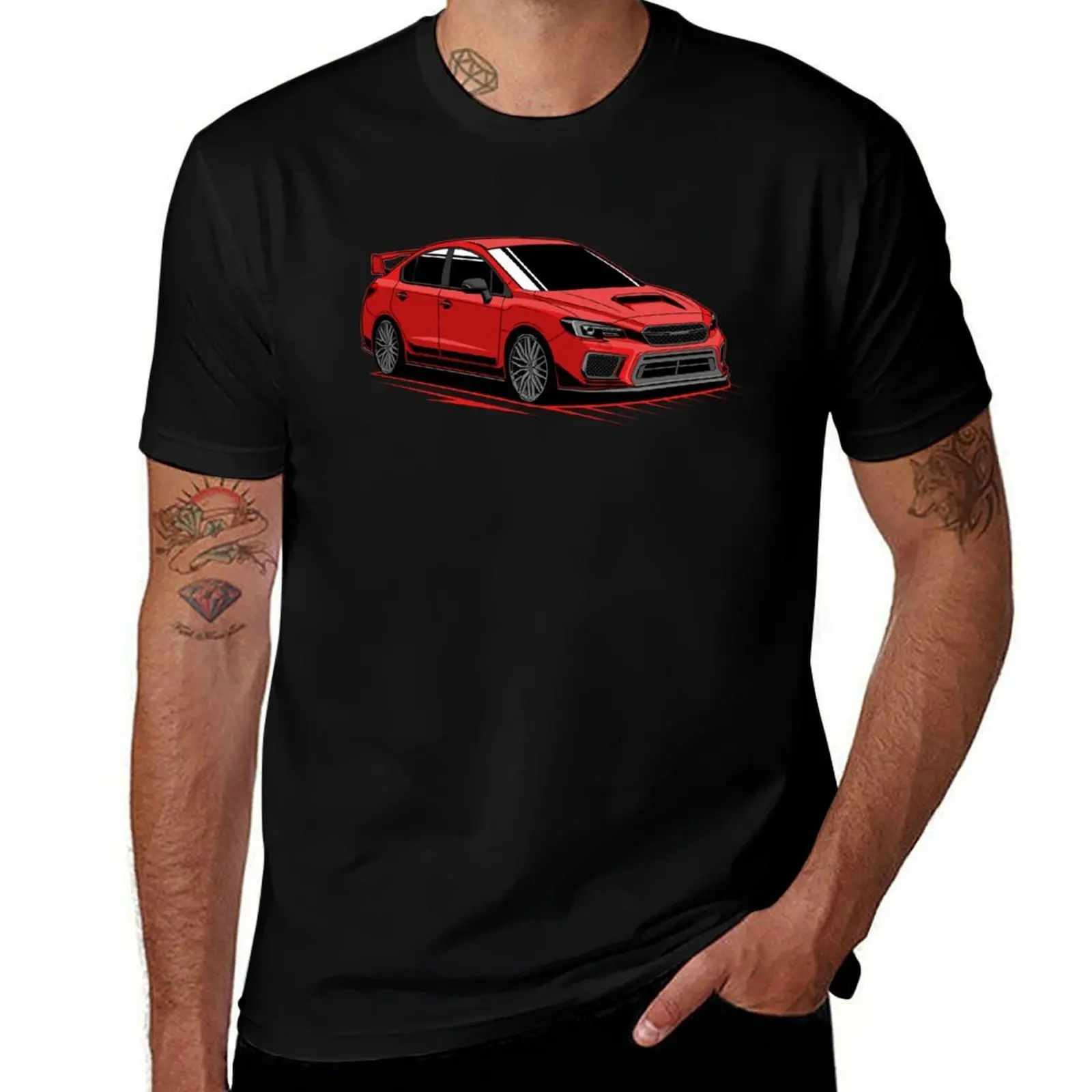 Red subie wrx racing classic T-Shirt funny t shirts cotton T-Shirt