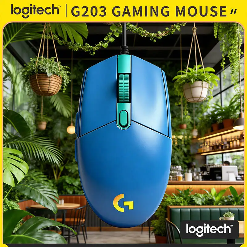 

Authentic Logitech G203 Prodigy Series Gaming Mouse, Lightsync RGB Zones, 8K DPI, Mechanical Button Tensioning
