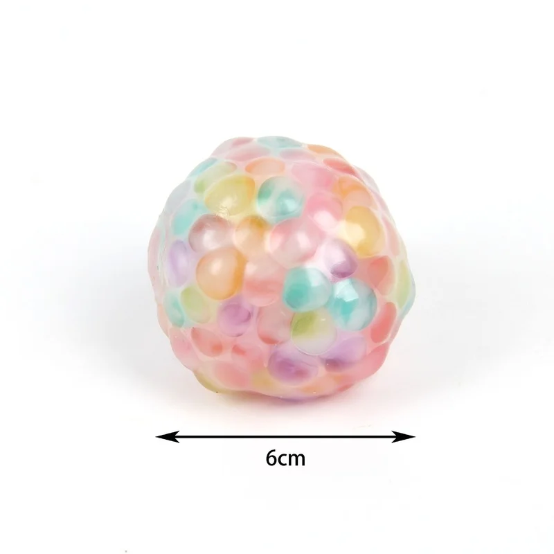 Spongy Rainbow Ball Toy Hot Sale Spongy Bead Stress Ball Toy Squeezable Stress Squishy Toy Stress Relief Ball Anti-stress Toys