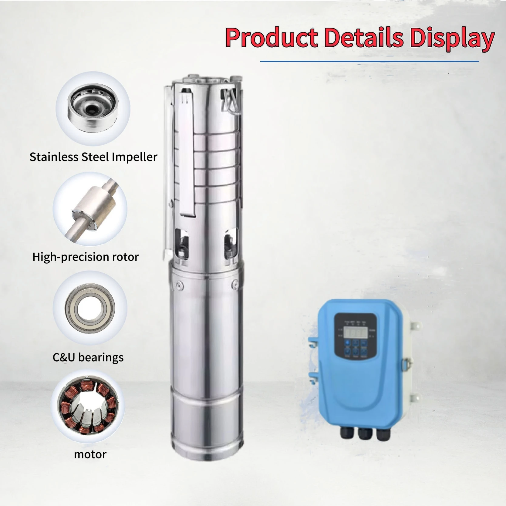 고압 OEM 지원 대유량 2 110V 태양광 수중 깊은 우물 물 펌프