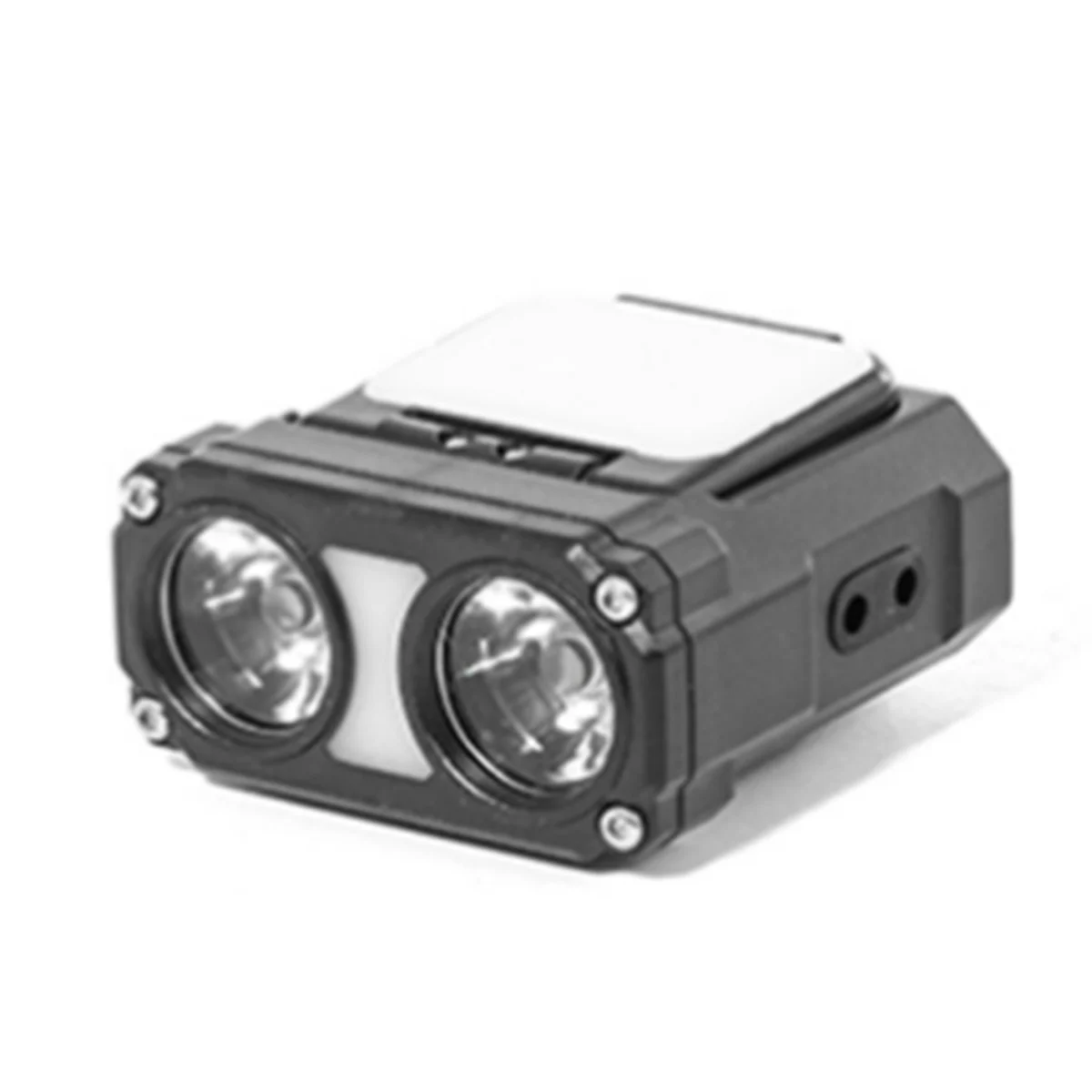 Dual Beam Hat Clip Cap Light Mini LED Headlamp Sensor Headlight USB Rechargeable Adjustable Angle Camping Headlamp