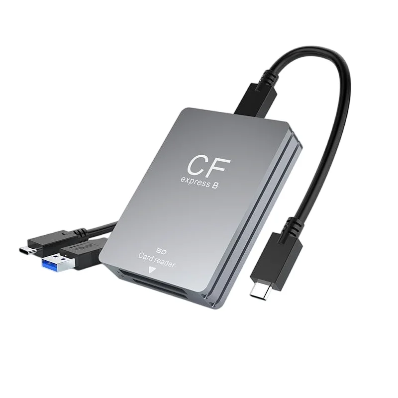 USB C Card Reader Type C to CF Express B SD Card Reader Writer Data Transfer View Adapter with USB to USB C USB C to USB Cable
