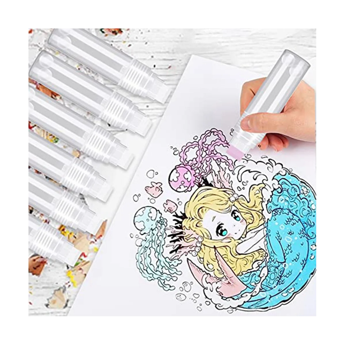 Imagem -02 - Marcadores de Tinta Acrílica Recarregáveis Vazios Claros Brancos Canetas para Pintura Rupestre Madeira 10 Pack 15 mm