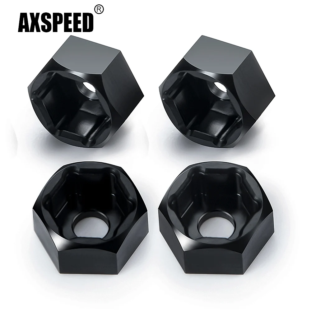 AXSPEED 4Pcs 5mm to 7mm/12mm Hex Wheel Hub Adapters Conversion for Axial SCX24 1/24 Wheels on WPL D12 1/10 RC Car Upgrade Parts