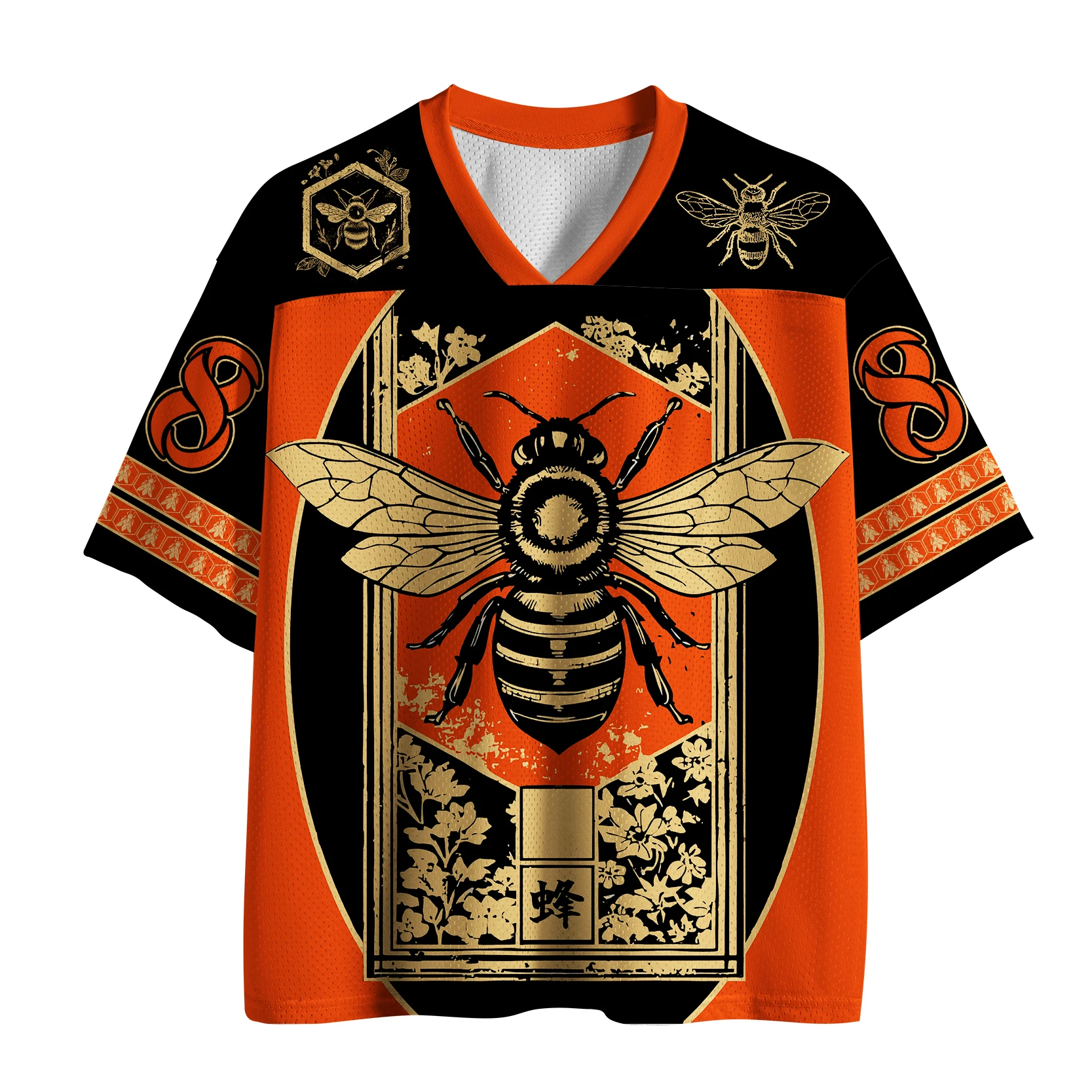 2026 Neues Sommer-Herren-T-Shirt im japanischen Stil mit V-Ausschnitt, modisches Fußball-Shirt, Outdoor-Sport-Oberteil, locker sitzendes Freizeit-T-Shirt mit schnelltrocknender Funktion – Detail 3