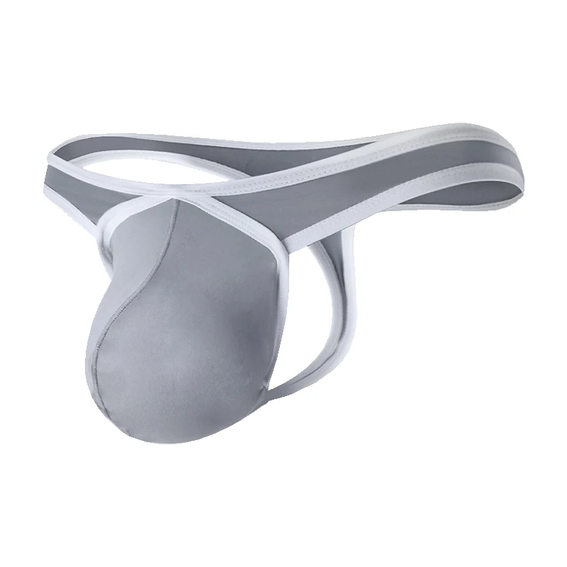 Men's Ice Silk Underwear Thong G-string U Convex Pouch Bikini Panties Ultra-Thin Breathable Slip Homme Enhance T-Back Briefs