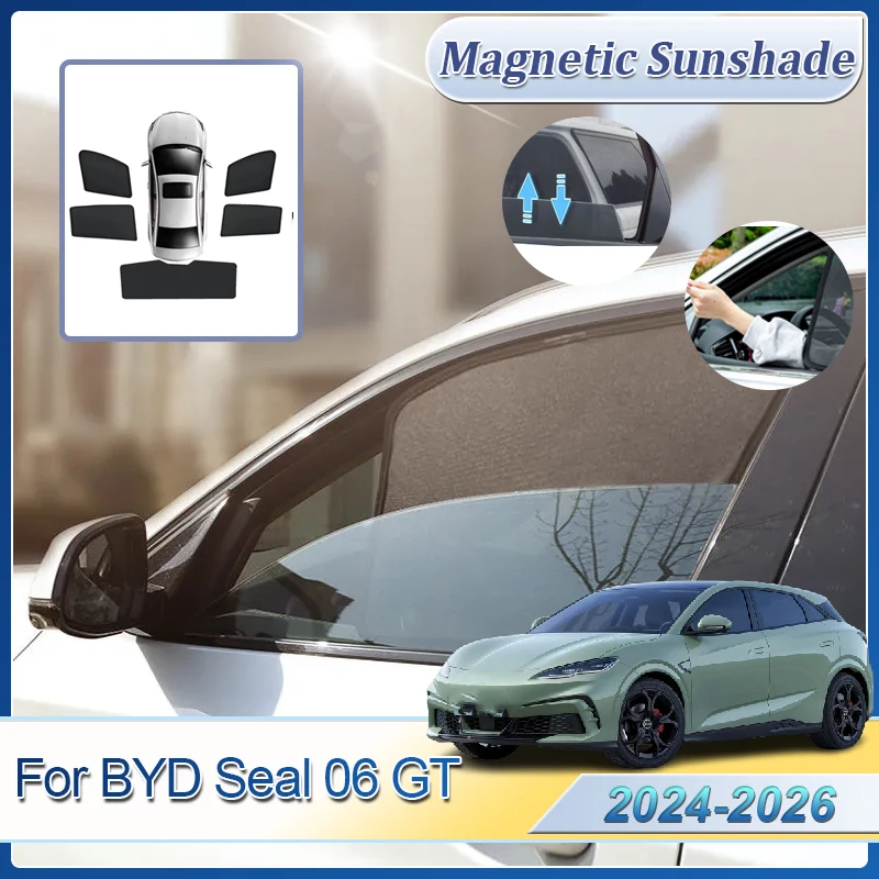 

Для BYD Seal 06 GT аксессуары 2024 2025 2026 солнцезащитный козырек на лобовое стекло автомобиля магнитные солнцезащитные козырьки сетка UV автозапчасти сетка козырек