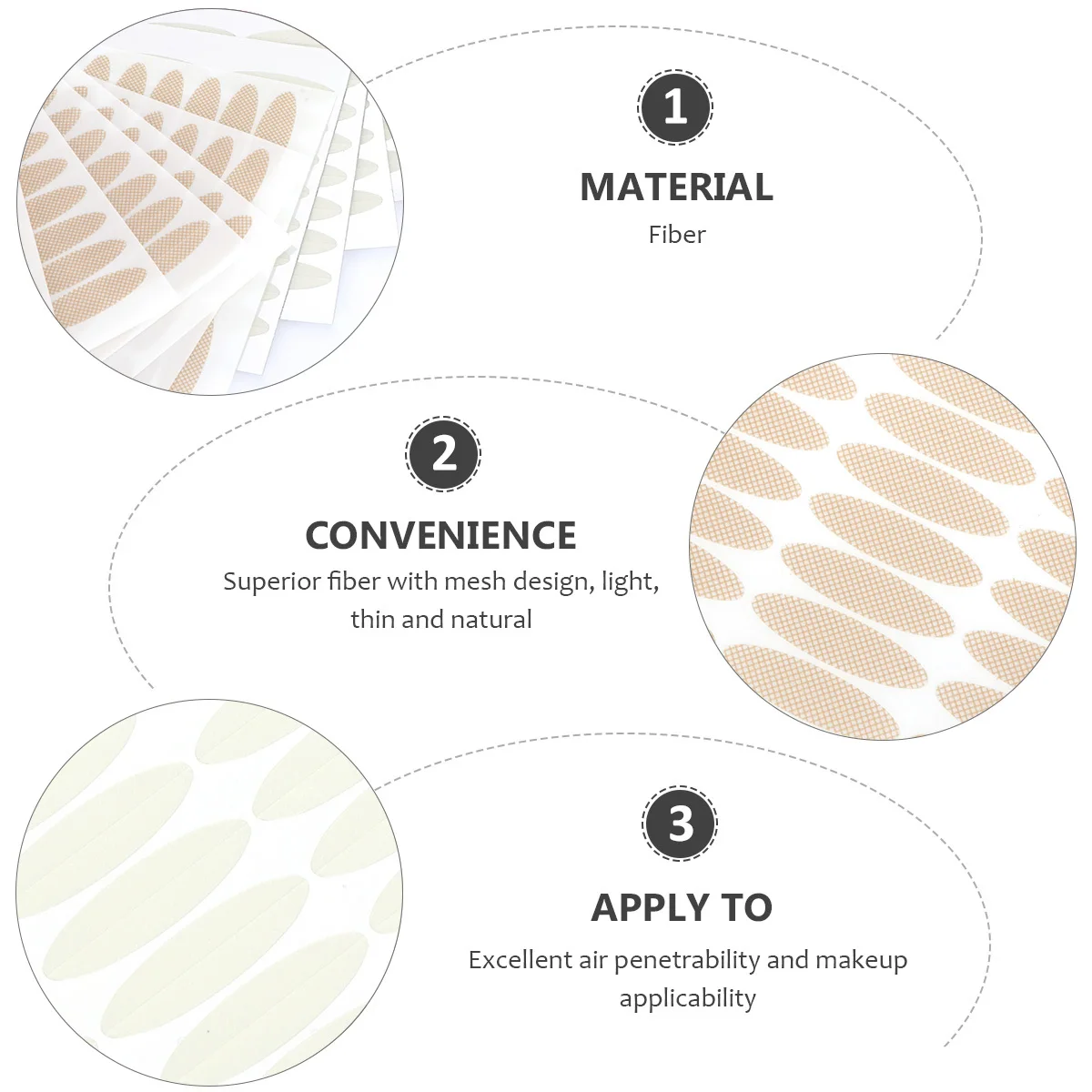 เทปติดตาสองชั้นแบบมองไม่เห็น สีผิว ไฟเบอร์คุณภาพสูง น้ำหนักเบา ระบายอากาศได้ สติ๊กเกอร์ติดตาแต่งหน้าแบบธรรมชาติ อุปกรณ์ดูแลความงาม