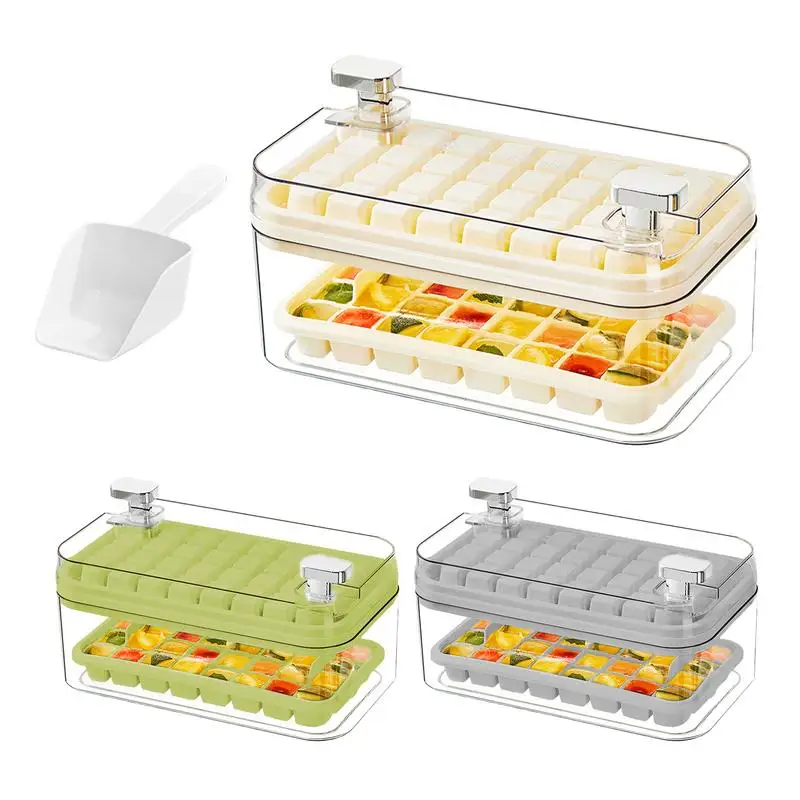 

Ice Cube Tray With Lid And Bin Kitchen Gadgets Portable Freezer Ice Mold Making Tray Whiskey Cocktail Tools For Home Apartments