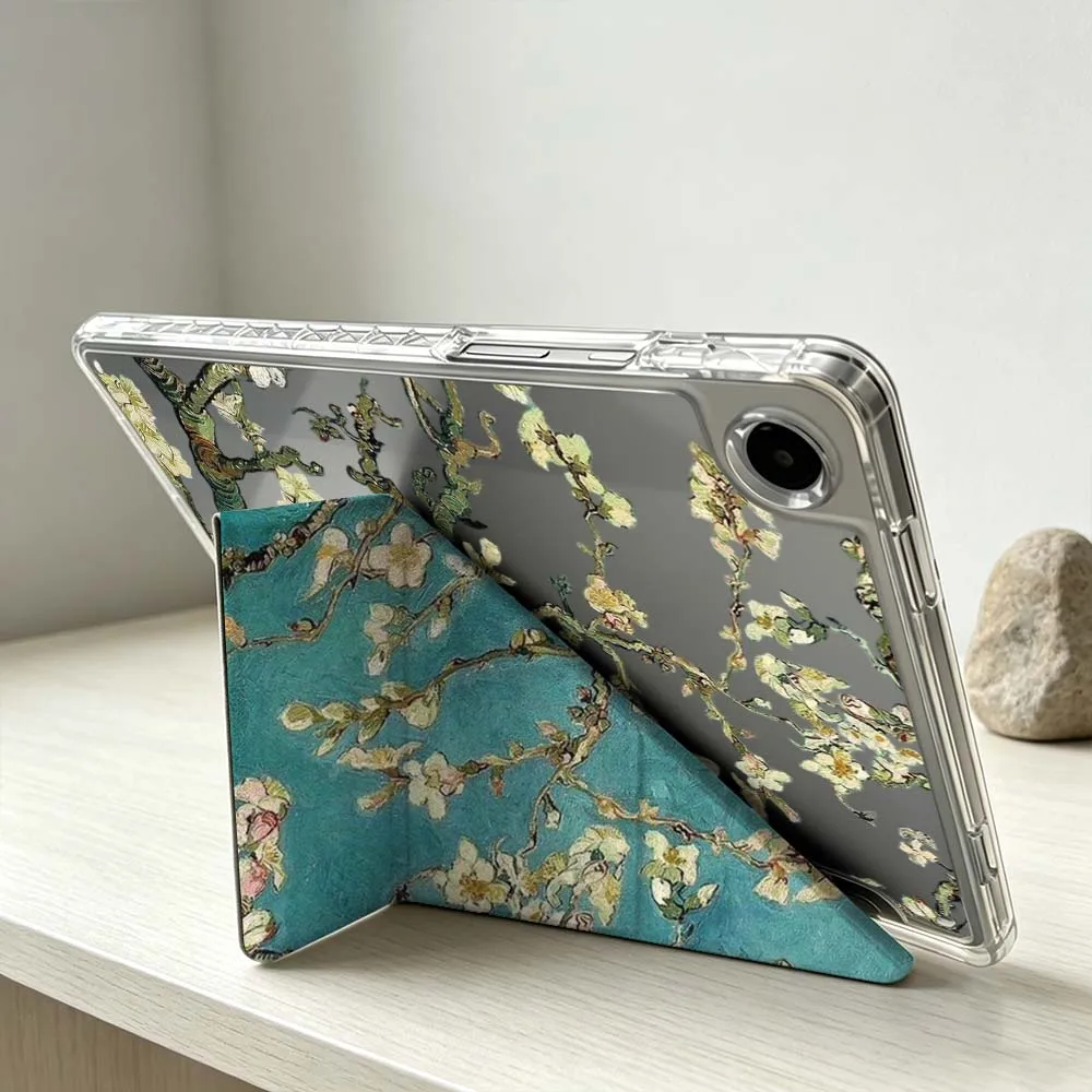 Art Apricot Blossom Pattern For Samsung Galaxy Tab S10 S9 S8 S7 S6 A11 A10 A9 FE Plus Lite Foldable 3Y Tablet Case Soft 4