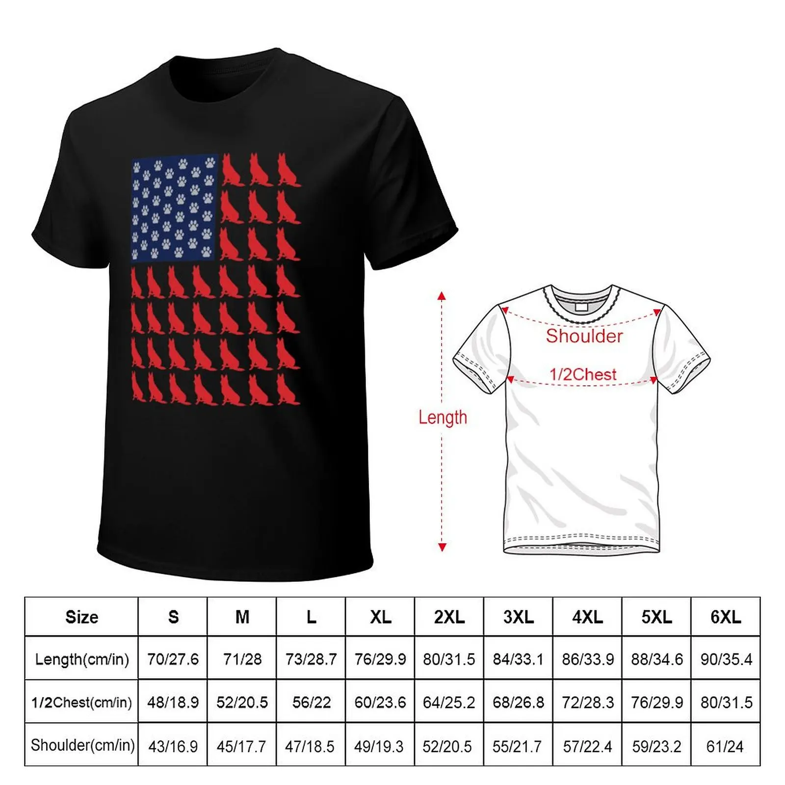 German Shepherd Paws American Flag Patriot T-Shirt anime t shirts Blouse customs designer t shirt men