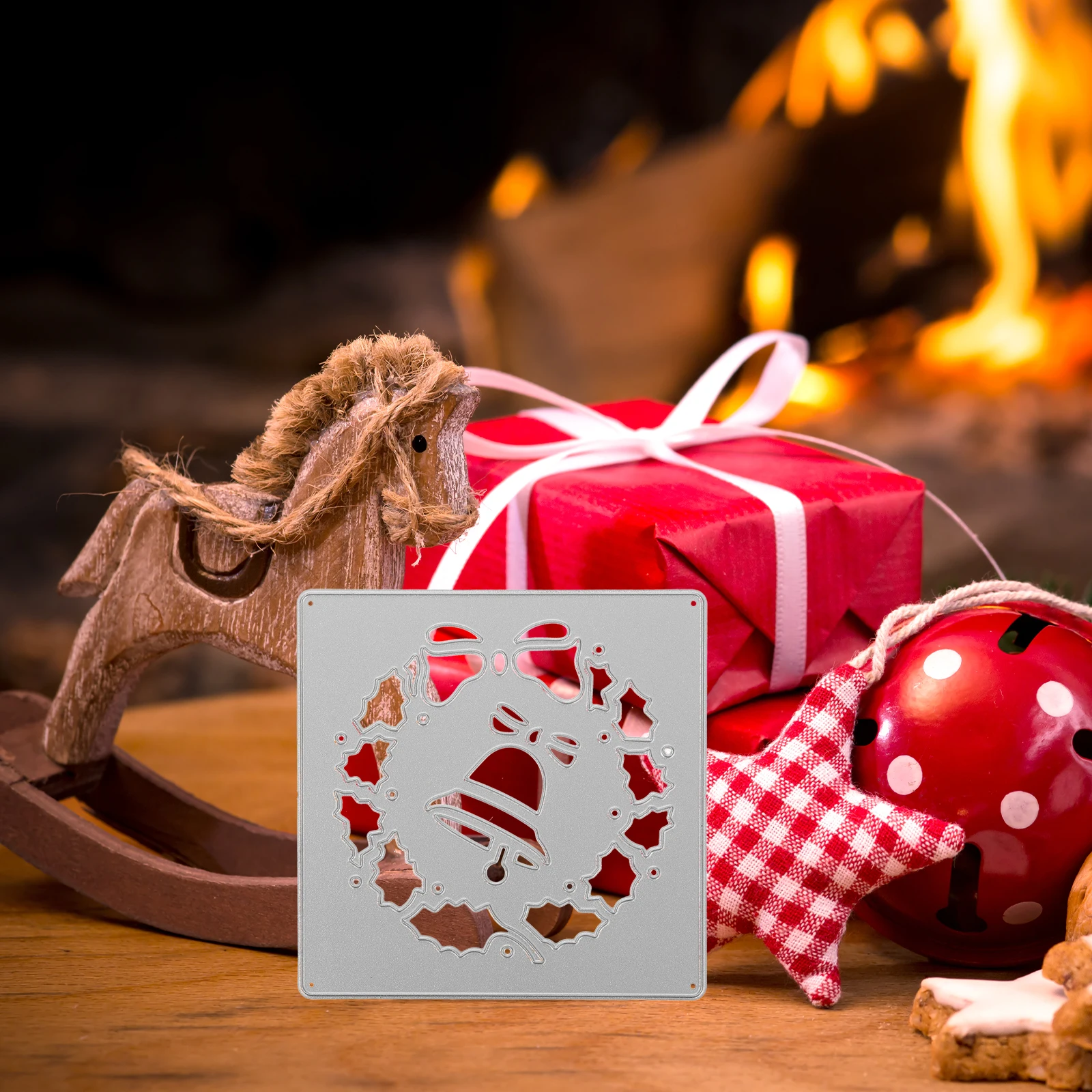 

2Pcs Christmas Craft Bell Cutting Dies Mold Stencils Silver Metal Cuts Paper Cards Child DIY Projects Scrapbook Decorations