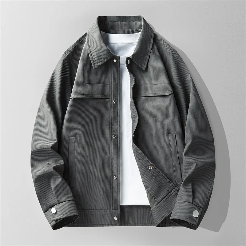 

Новая мужская комфортная вельветовая куртка для весны и осени, деловой стиль, немнущаяся, не требует глажки, на двух пуговицах, пиджак для руководителя
