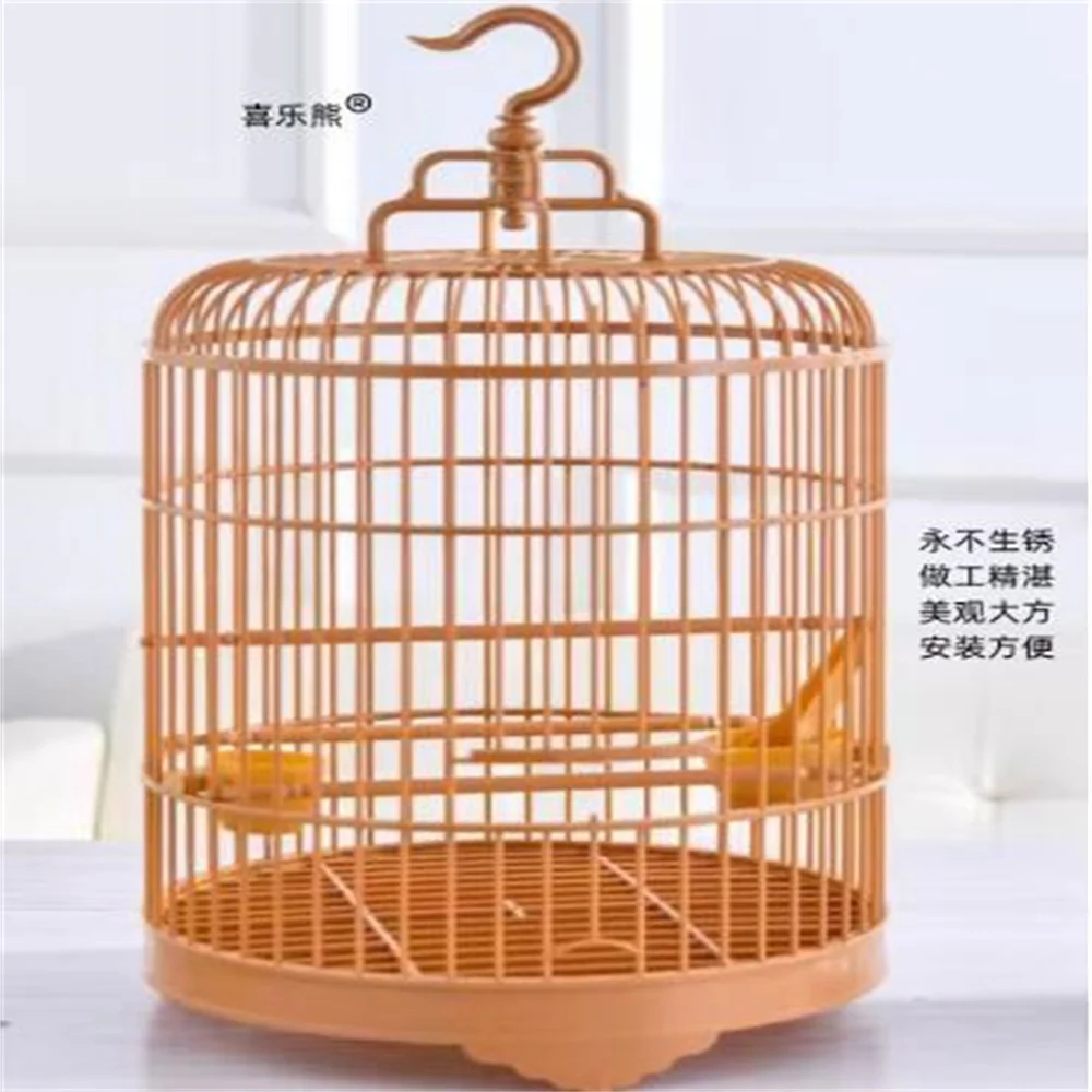 

Wholesale Bird Cage Plastic Assembly Pet Cage Display Cage 25 Round Xuan Feng Peony Parrot Embroidered Eyes Out Bird Cage