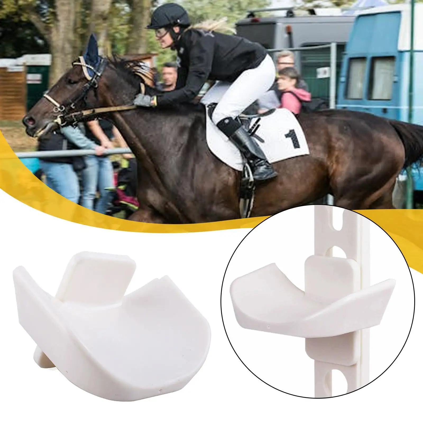 

Horse Competition Jump Cup Portable Stable Support Keyhole Track Pinless Durable ABS Material for Equestrian Practice
