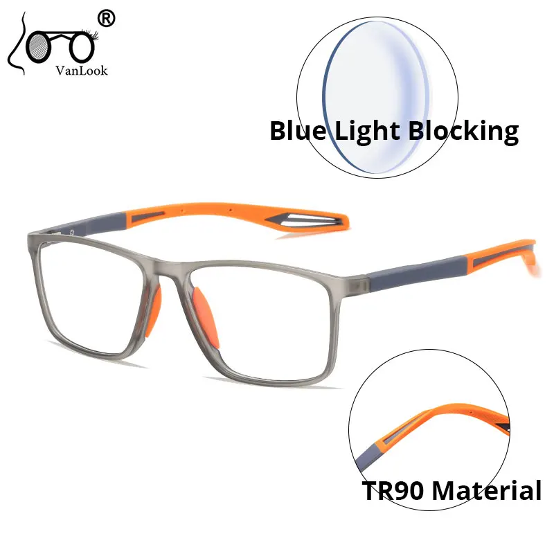 

TR90 Anti Slip Spectacle Frame For Sport Women Blue Light Blocking Computer Glasses Men Screen Protection Transparent Eyeglasses