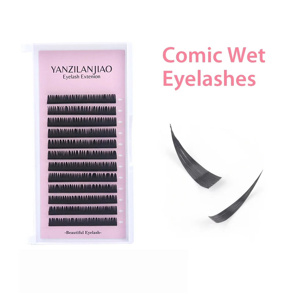 Individual Lashes Cluster B C D Curl Comic Lash Cluster Eyelashes Extension 0.05mm 0.07mm Band Natural Looking Lashes for Makeup