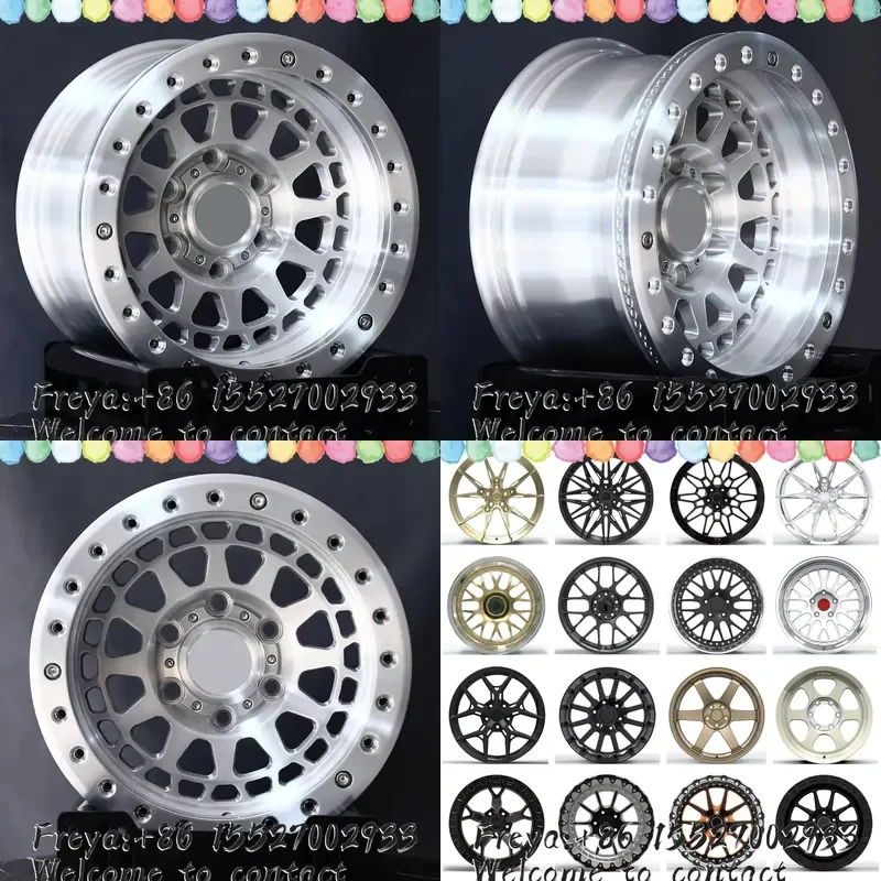 17 18 Inch Forged Beadlock Wheels off Road Brushed Silver 6x139.7 8x170 for Tacoma F250 Land Cruiser 4x4 Wheels