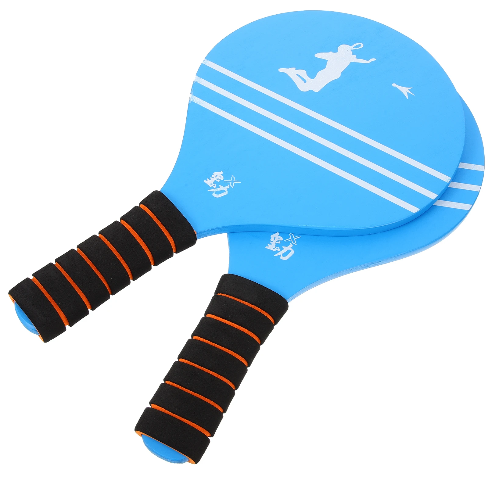 

2pcs Blue Badminton Rackets Wood Material Durable Kids Adult Fitness Outdoor Sports Entertainment Practical Gifts
