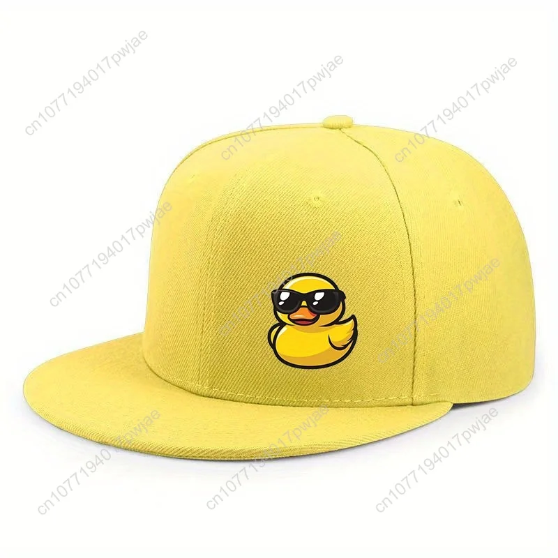 [Стильная бейсболка] Легкая регулируемая плоская бейсболка 2D |   Стильный принт утки, дышащий, простой, с плоским краем, подходит
