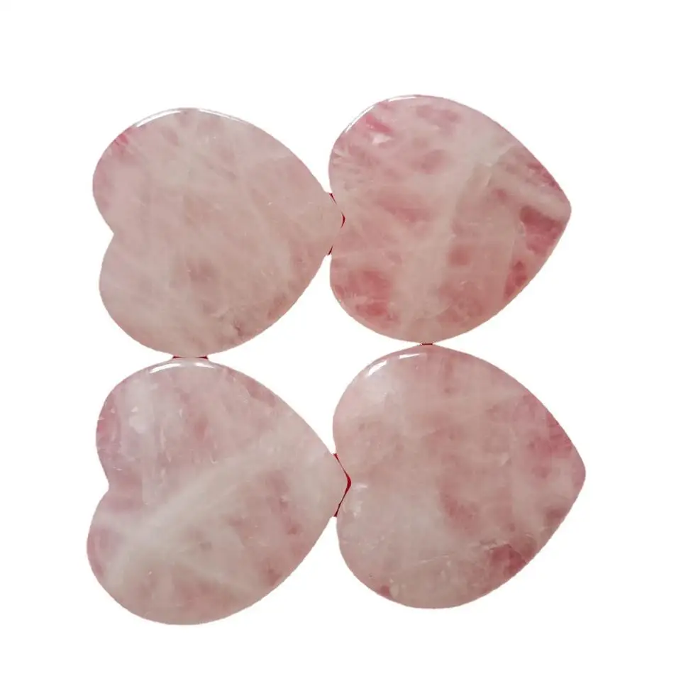 Supply pink crystal jade slice 4cm peach heart simple pink crystal slice pink crystal crushed pebbles beauty container tumbler