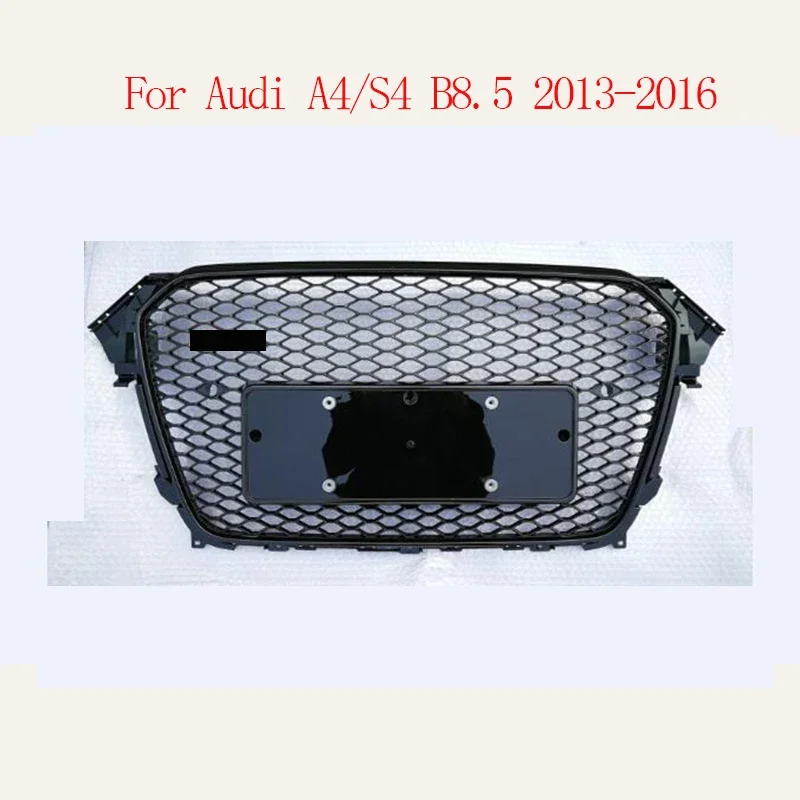 

For RS4 Style Front Sport Hex Mesh Honeycomb Hood Grill for Audi A4/S4 B8.5 2013-2016 Car Accessories Without Emblem