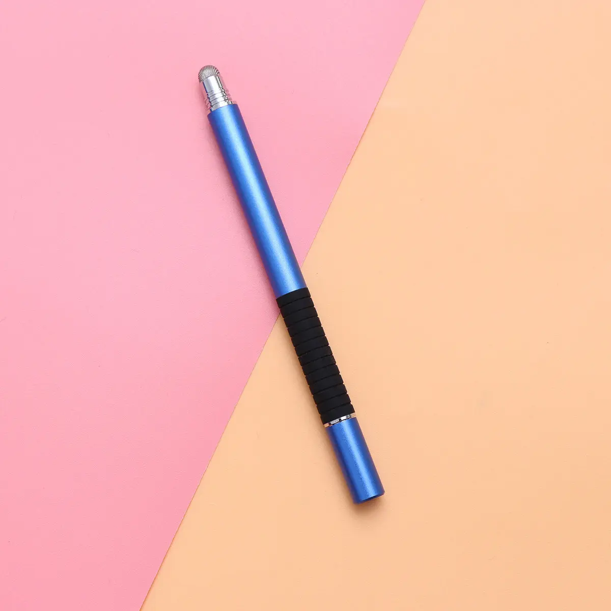 2 in 1 Dark Blue Capacitive Touch Screen Pen Fine Tip Stylus Multifunction for Smartphone Tablet Handwriting Drawing