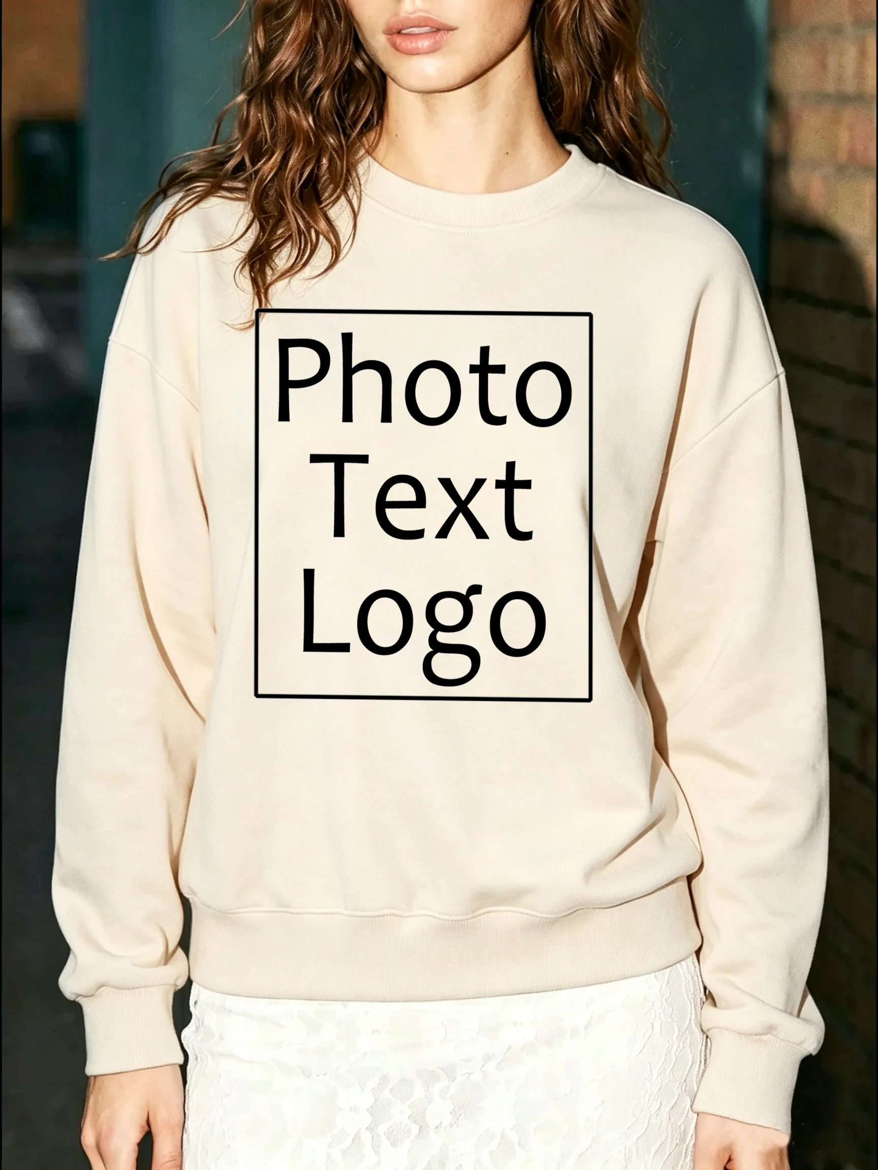 Autumn Sweatshirts Personalized Custom DIY Print Fleece Warm Pullover Sport All-Match Streetwear Office Team Workwear O-Neck Top