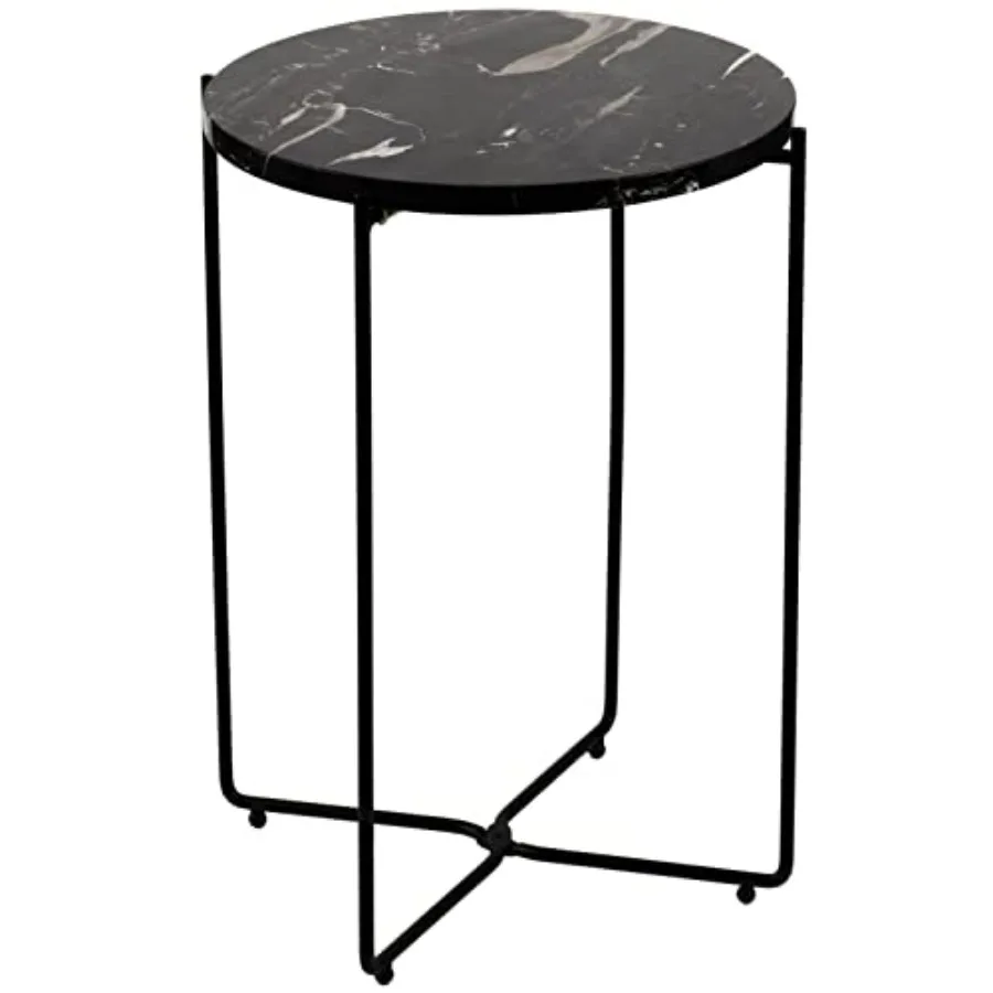 

Real Natural Marble Top Metal Round Side End Table Modern Lightweiht Bedside Small Coffee Table for Living Room Bedroom Small S