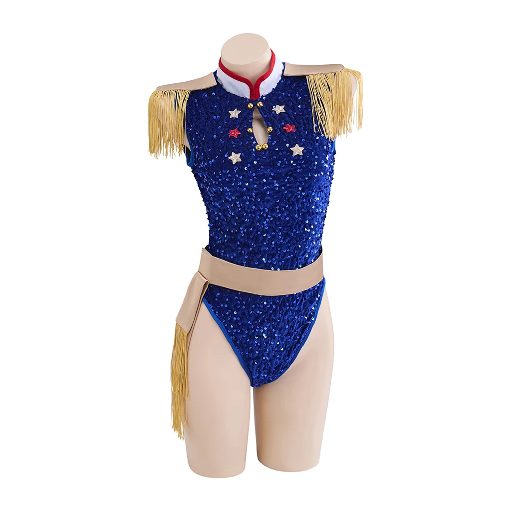 

Выполненный на заказ музыкальный купальник Hot To Go, синий купальник с блестками, костюм для косплея Signer Chappell, блестящий боди, концертный наряд для танцовщицы