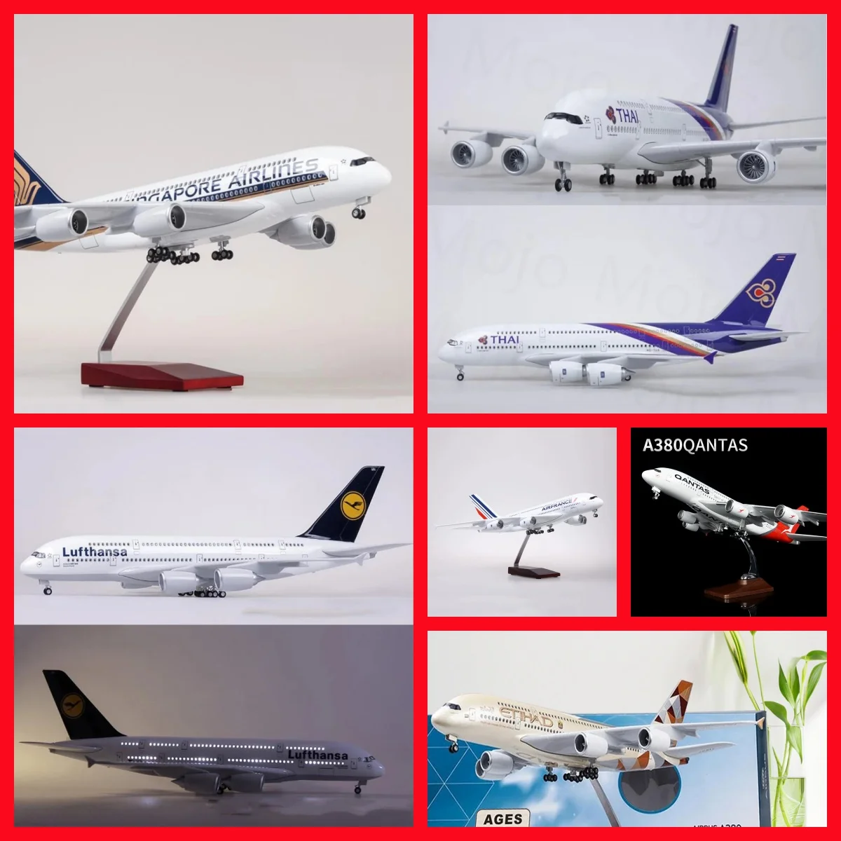 47 سنتيمتر مقياس نموذج A380 سلسلة طائرة نموذجية ديكور المنزل الحديث ايرباص A380 مع عجلة مصباح ليد يموت الصب آلة هدية بواسطة