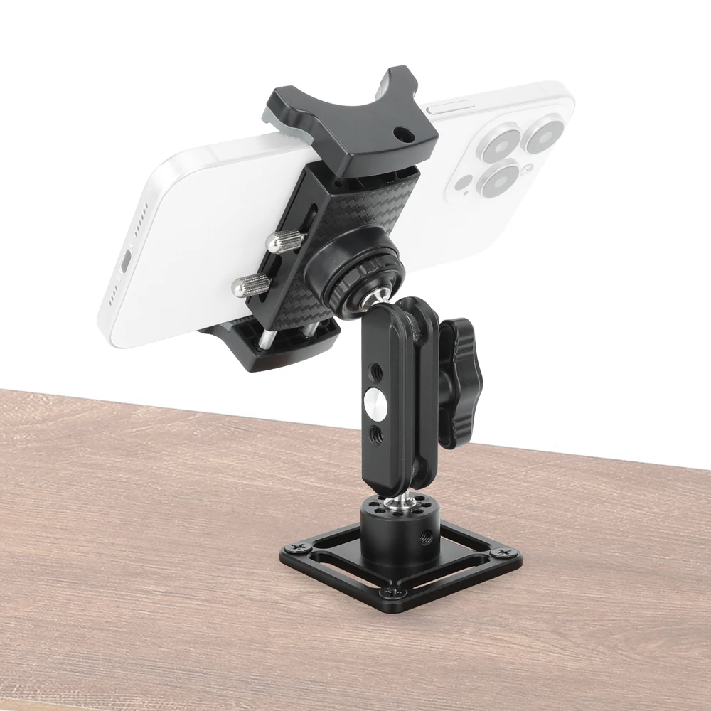 Wall/Ceiling Mount With Smartphone Holder Clamp with Mini Ball Head Extension Ar
