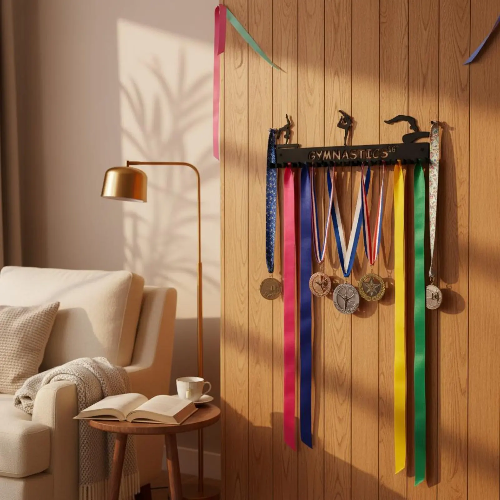 Wall Mounted Medal Rack Easy to Install Gymnastics Medal Holder Gymnast Honor Display Athlete Gift for Gymnasts