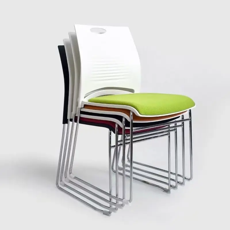 Nordic Minimalist Conference Office Chair, Plastic-Backed Chair with Solid Steel Legs, Computer Office Chair